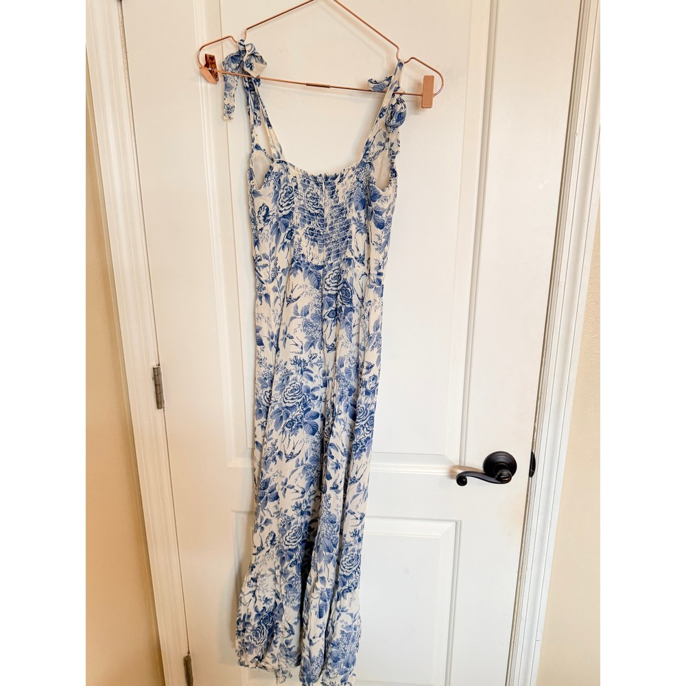 Reformation Nikita Midi Dress Womens 2 Blue Floral Toile Romantic Summer - Picture 7 of 9